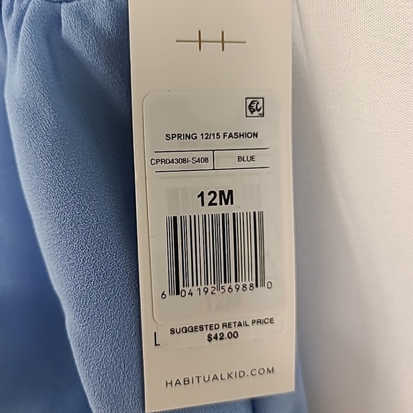 NEW Habitual Kids Baby Girl Periwinkle Blue Shorts Romper Sz 12 Months MSRP $42 - Picture 3 of 6